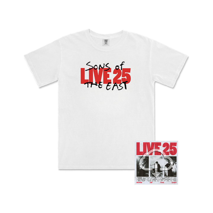 Live 25 White Tshirt + Digital Download