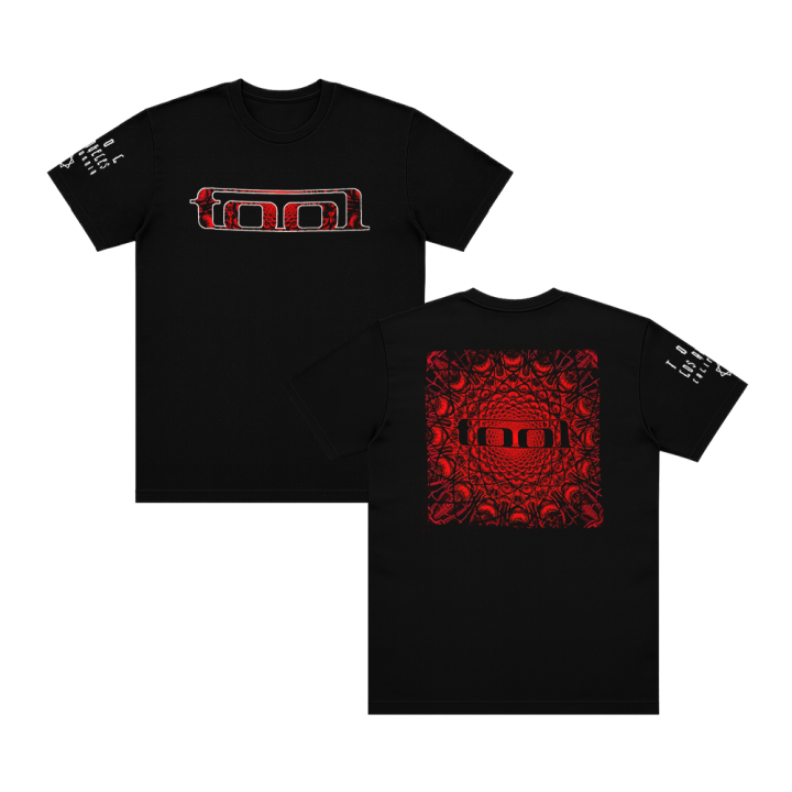 Red Pattern Tool Black Tshirt