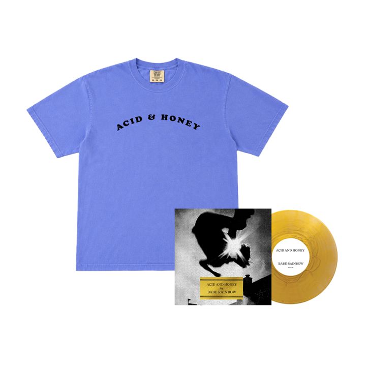 Acid &amp; Honey Flock Font Tshirt + Gold Vinyl LP