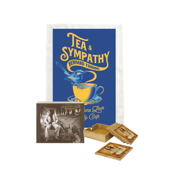 Blue Wren Tea Towel + Tea Set + Coaster Set