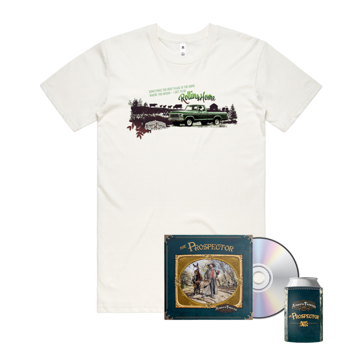 The Prospector CD + Rolling Home Tshirt + Album Stubby