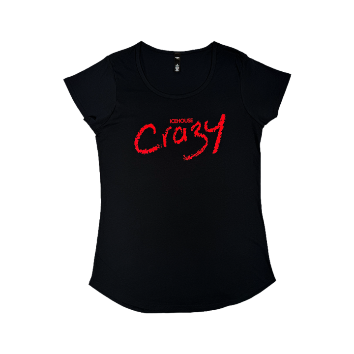 Crazy Womens Black Tee