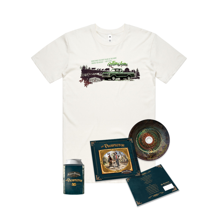 The Prospector CD + Rolling Home Tshirt + Album Stubby