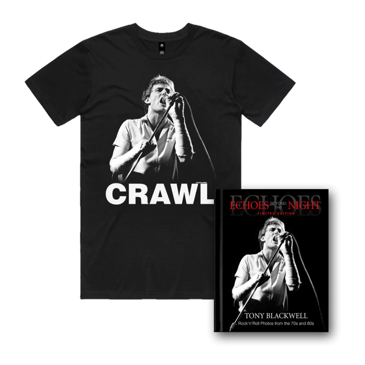 Echoes Beyond The Night Book - Tony Blackwell/Crawl Black Tshirt