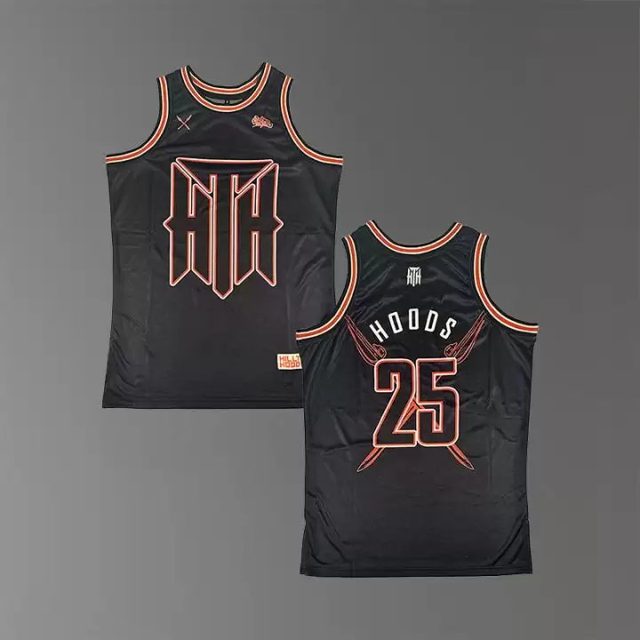 Black Basketball Jersey – Hoods ’25