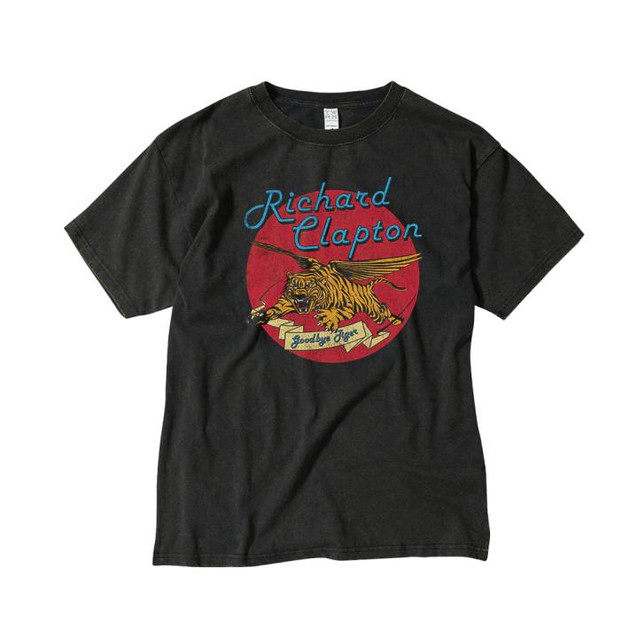 Goodbye Tiger Red Circle Faded Black T Shirt