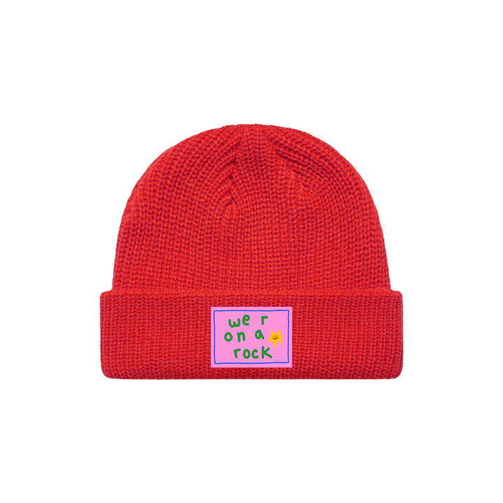 we r on a rock beanie (Navy/Red)