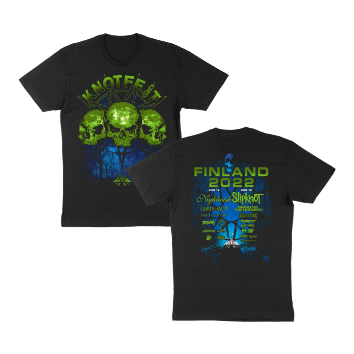 Finland 3 Skulls 2022 Tour Black Tshirt