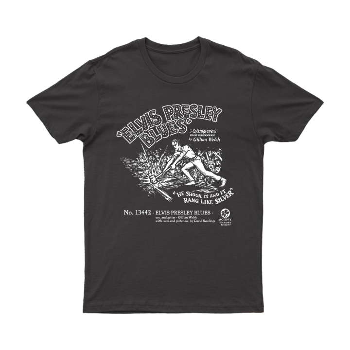 ELVIS PRESLEY BLUES COAL TEE w/ White Print
