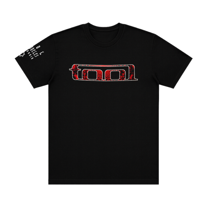 Red Pattern Tool Black Tshirt