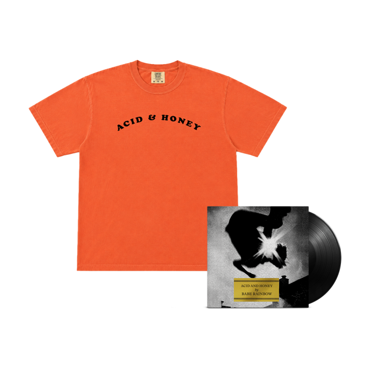 Acid &amp; Honey Flock Font Tshirt + Black Vinyl LP