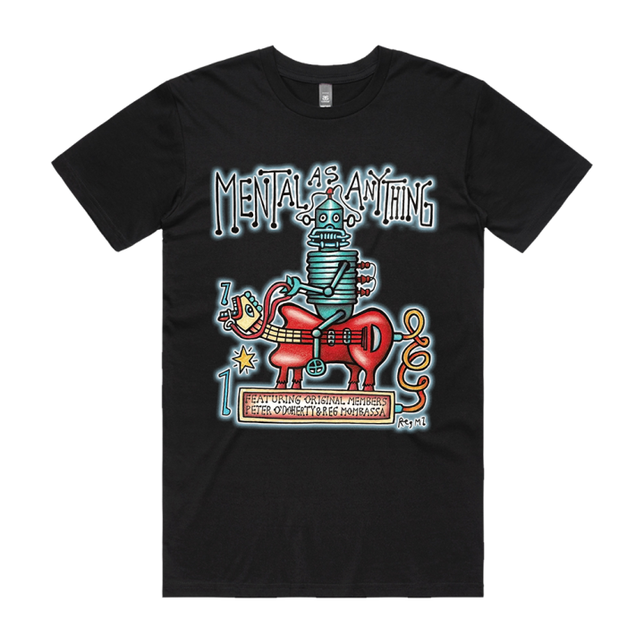 Robot Horse Black Tshirt