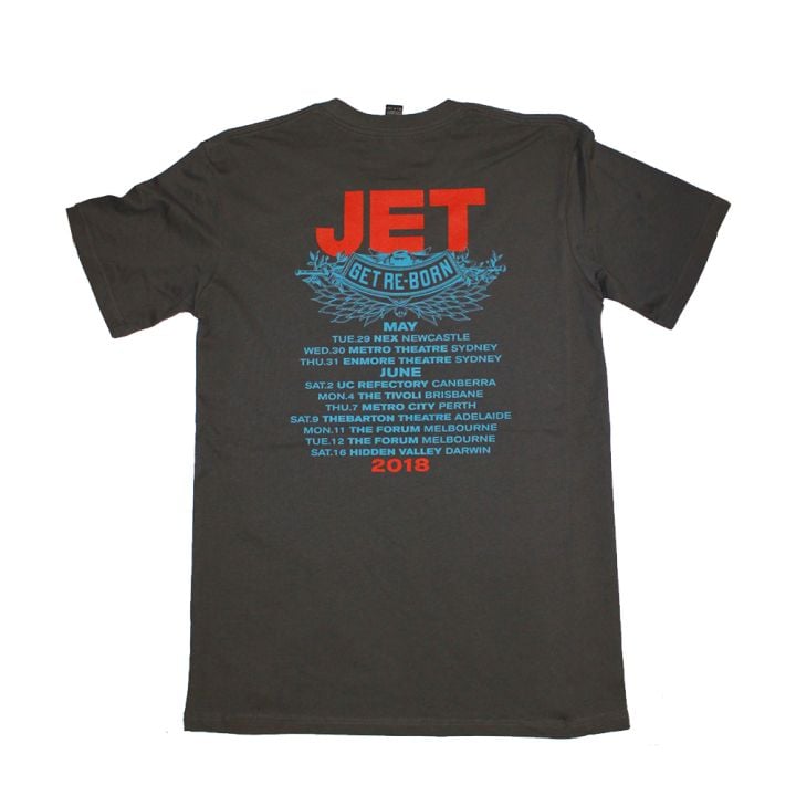 Janie Reborn Smoke Dark Grey Tshirt Tour Shirt with dateback