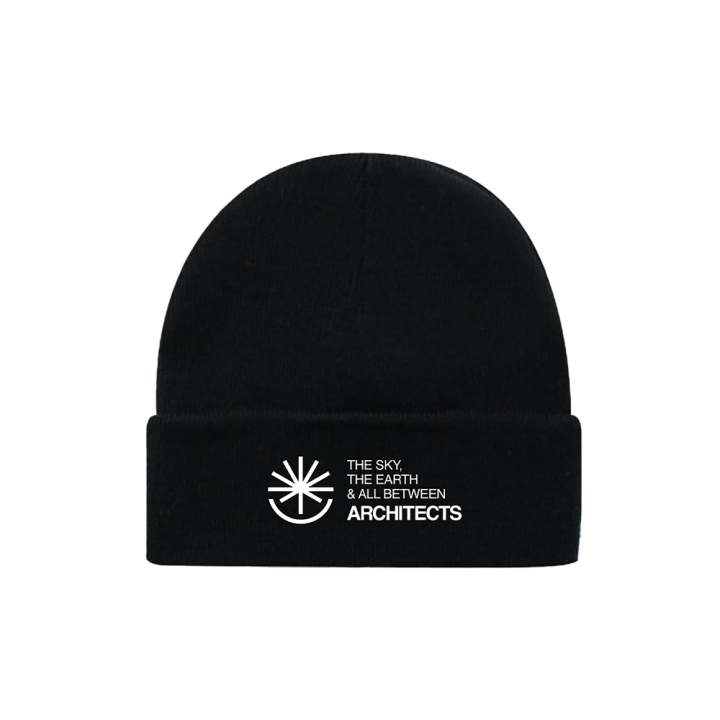 The Earth The Sky Album Text Black Beanie