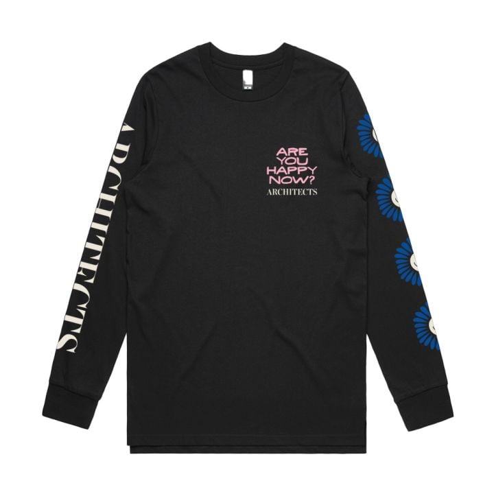 Are You Happy Now? Black Longsleeve Tshirt