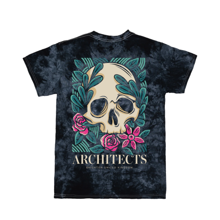 Floral Skull Tie-Dye Tshirt