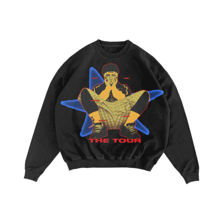 HIT ME HARD AND SOFT WORLD TOUR BLACK CREWNECK