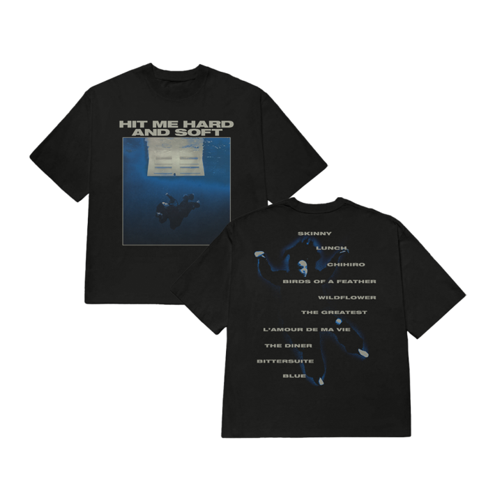 *HIT ME HARD AND SOFT TRACKLIST BLACK TEE