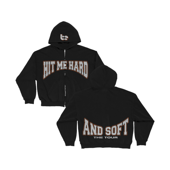 HIT ME HARD AND SOFT WORLD TOUR BLACK ZIP HOODIE