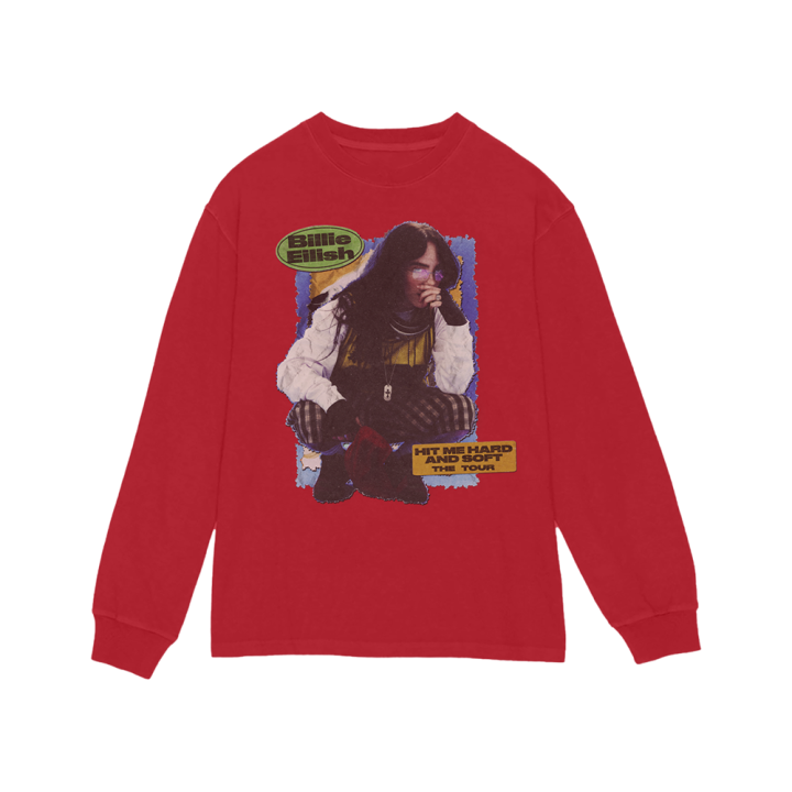 HIT ME HARD AND SOFT WORLD TOUR RED LONGSLEEVE