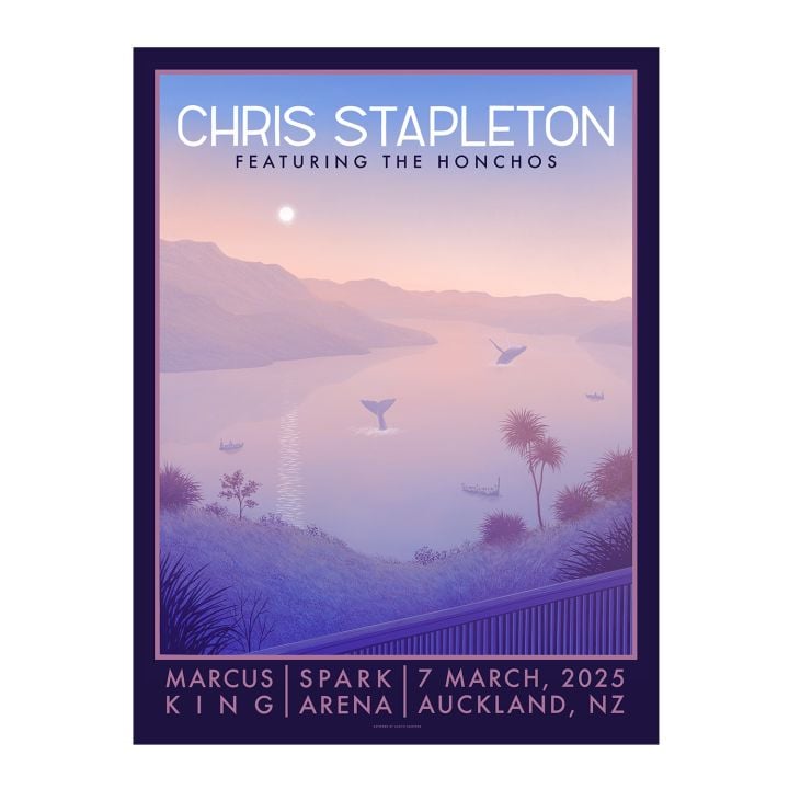 Chris Stapleton Show Poster Auckland, NZ 07/03/2025