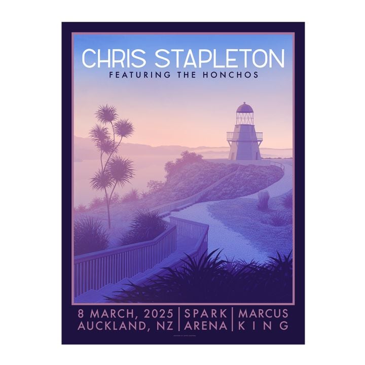 Chris Stapleton Show Poster Auckland, NZ 08/03/2025