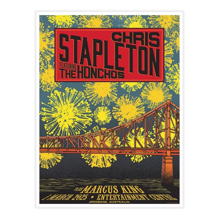 Chris Stapleton Show Poster Brisbane, AU 01/03/2025