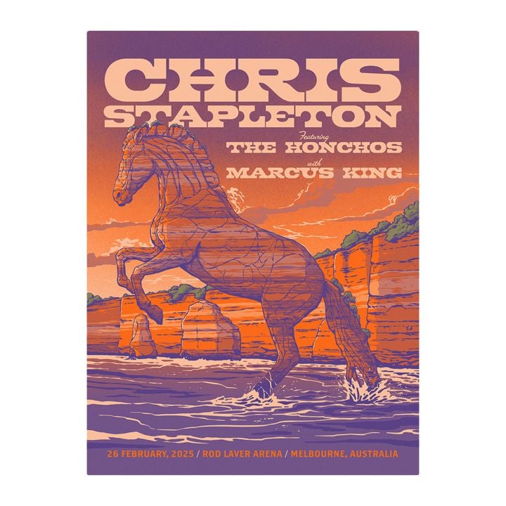 Chris Stapleton Show Poster Melbourne, AU 26/02/2025