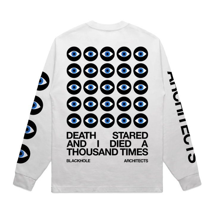 Death Stared White Longsleeve Tshirt