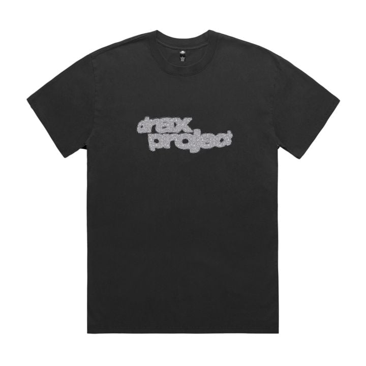 METALLIC LOGO FADED BLACK TEE