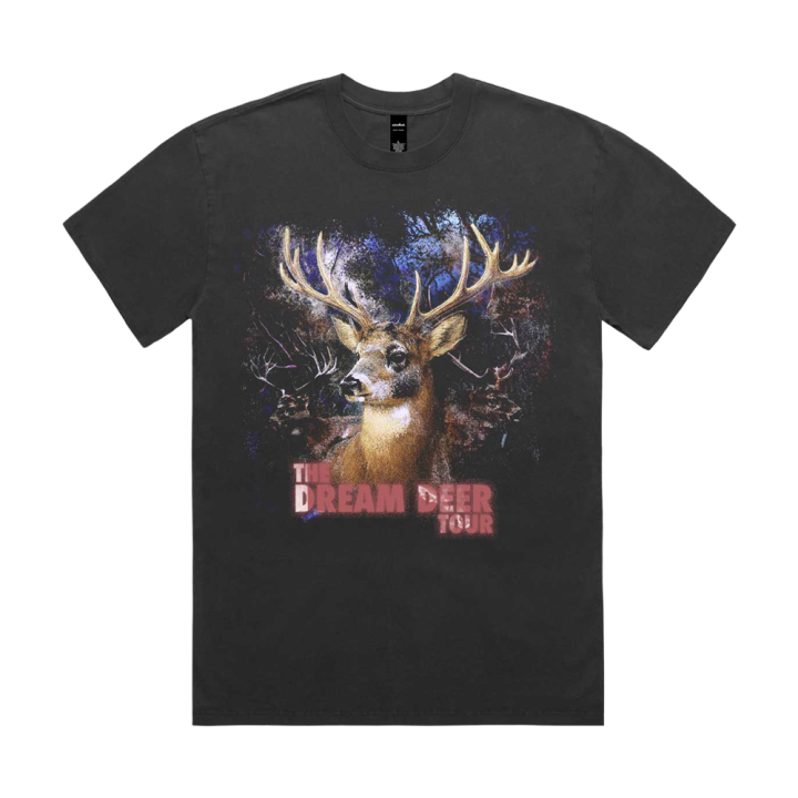 DREAM DEER TOUR FADED BLACK TSHIRT