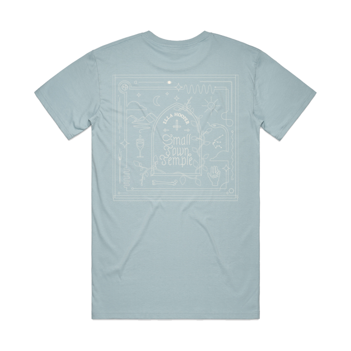 Small Town Temple Hand Light Blue Tshirt