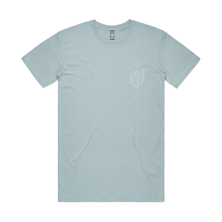 Small Town Temple Hand Light Blue Tshirt