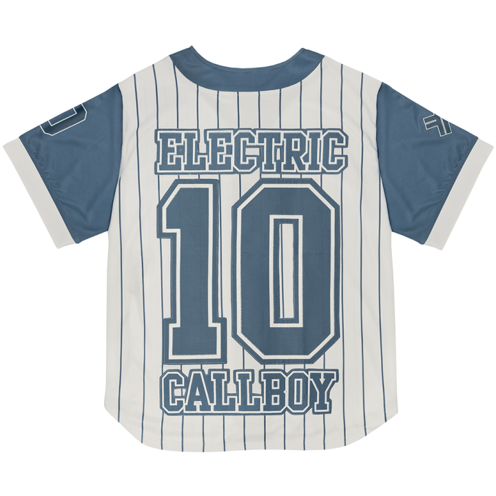 Electric Callboy Beige &amp; Blue Baseball Jersey