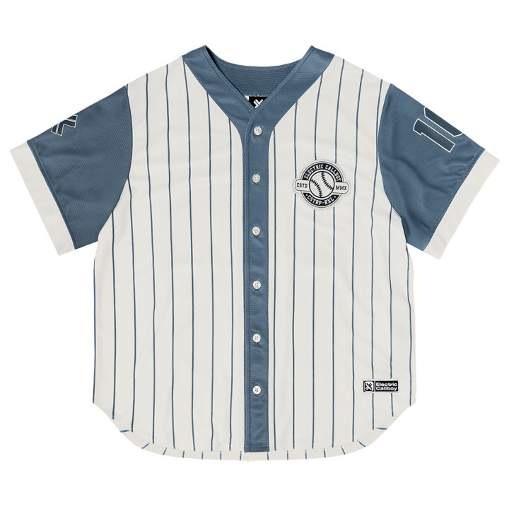 Electric Callboy Beige &amp; Blue Baseball Jersey
