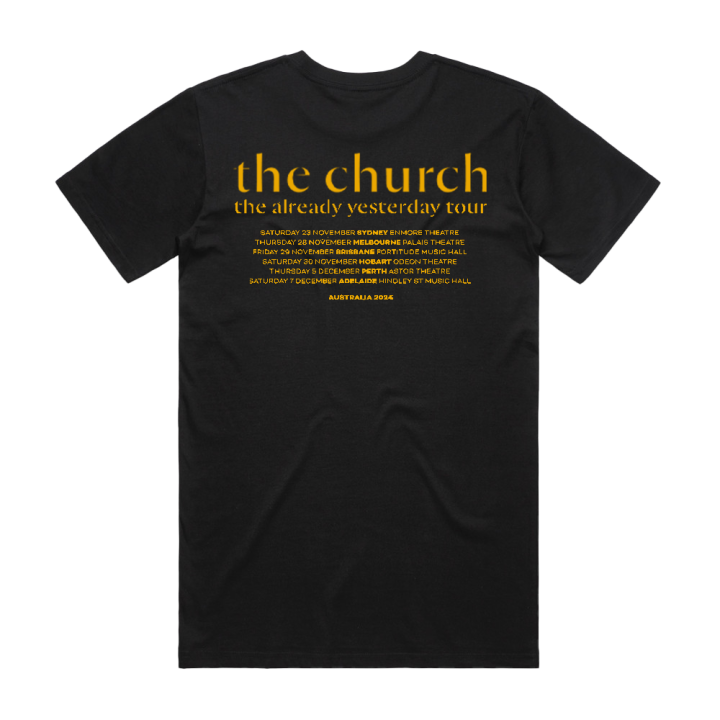 Gold Logo Tour Black Tshirt