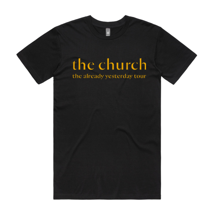 Gold Logo Tour Black Tshirt