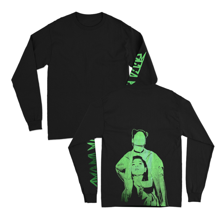 Green Portrait Black Longsleeve Tshirt
