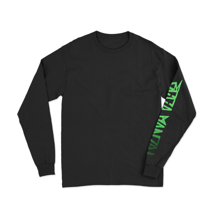 Green Portrait Black Longsleeve Tshirt