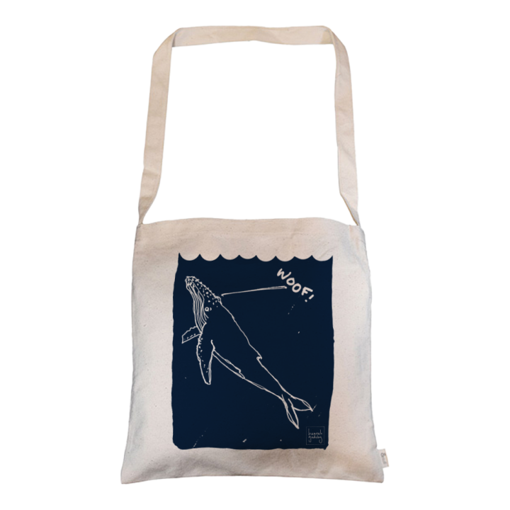 WOOF! Whale Messenger Tote