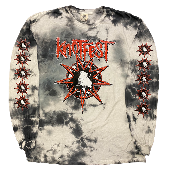 Deathknot Red Bomba Tie Dye Long Sleeve T-Shirt