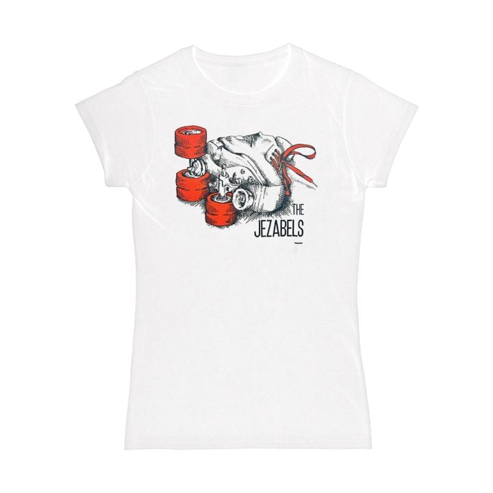 Rollerskate Ladies White Tshirt