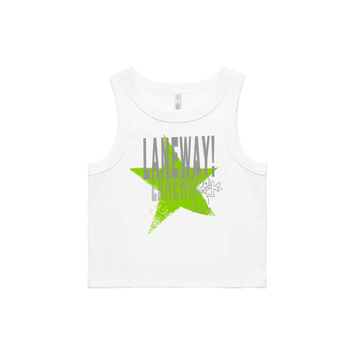 (2025) GLITTER LOGO LADIES CROP RIB TANK