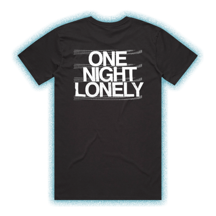 One Night Lonely Colour Swirl Black Tshirt