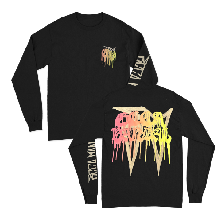 Yellow Logo Black Longsleeve Tshirt