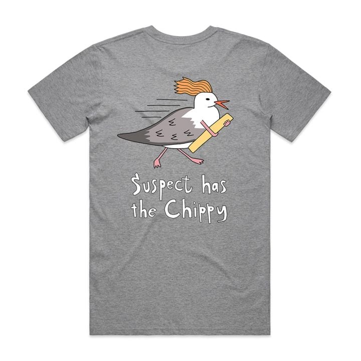 Suspect Chippy Adult Unisex Light Grey Tshirt