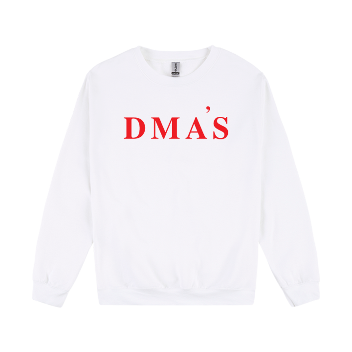 Serif Logo White Crewneck