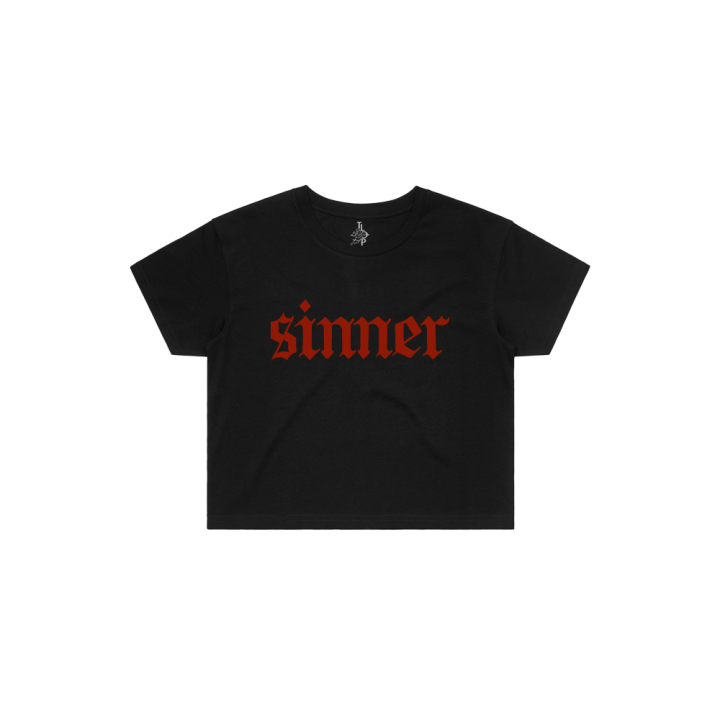 SINNER BLACK CROP TOP