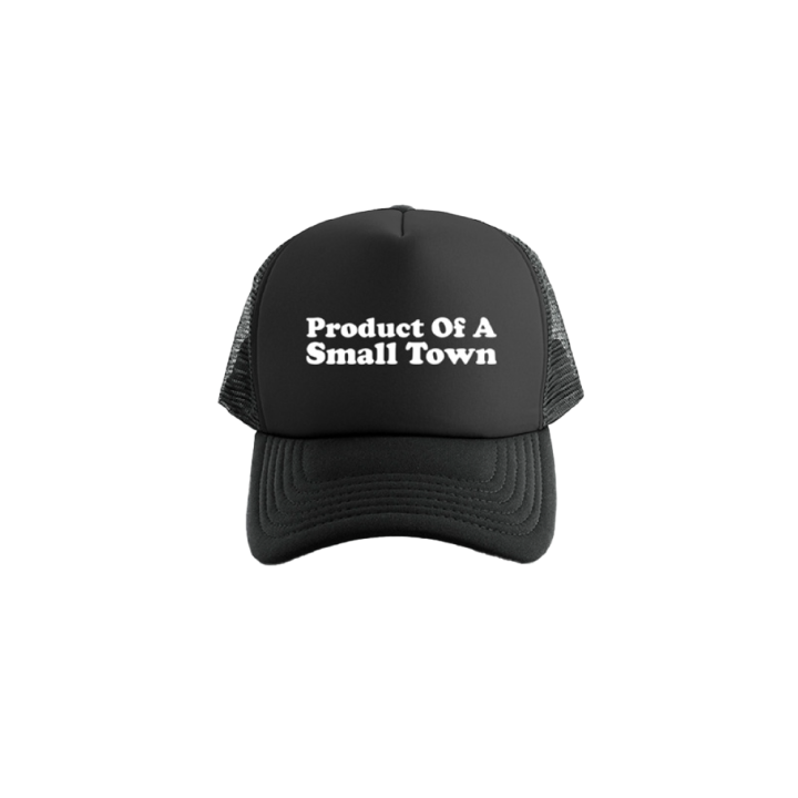 Product Of A Small Town Black Trucker Cap