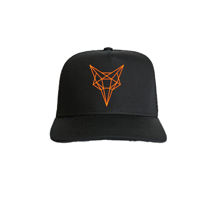 BLACK SNAPBACK - ORANGE FOX